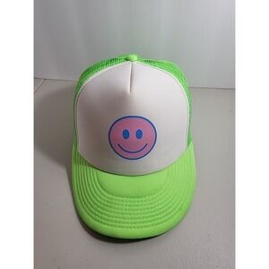 Smiley Face Trucker Hat Cap Mesh Back Snapback